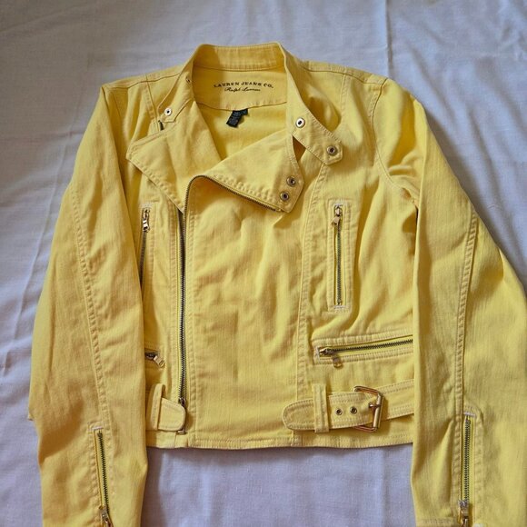 Size Large Ralph Lauren Yellow Full Zip Jacket - Picture 5 of 10